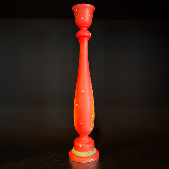 Festive Christmas Tree Candle Stick Holder, Handpainted Resin-Holiday Decor-11”H - Picture 6 of 8